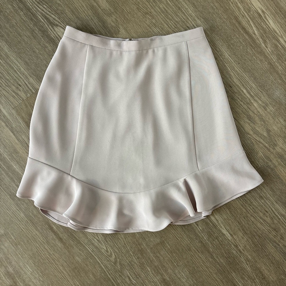 J. Crew Soft Cream Mini Skirt with Ruffle Hem